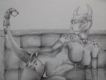4:3 absurd_res anthro argonian bethesda_softworks big_breasts breasts choker eos429 female graphite_(artwork) greyscale hi_res horn jewelry microsoft monochrome necklace nipple_piercing nipples non-mammal_breasts pencil_(artwork) piercing reptile scalie skygracer skyrim solo the_elder_scrolls third-party_edit traditional_media_(artwork)