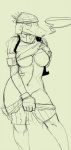 anthro bottomwear breasts clothed clothing clothing_lift featureless_breasts female front_view navel non-mammal_breasts one_breast_out shirt shirt_lift shorts solo topwear under_boob undressing robotjoe bandit_twins sheretsa lizard reptile scalie hi_res monochrome sketch