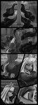 anthro big_breasts braided_hair breasts butt church clothed clothing female hair kneeling magic nun praying shrinking_clothes smoke solo tight_clothing shamziwhite ripy_(oc) absurd_res comic hi_res monochrome tagme