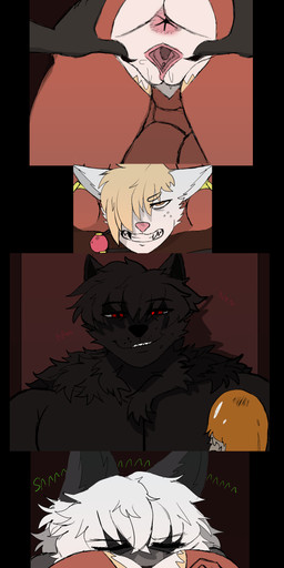 anthro anus ass_up ball_gag black_body black_fur black_hair bodysuit bound butt_cutout butt_sniffing chewing claws clothing cunnilingus cutout dialogue duo eating eating_food eye_through_hair eyebrow_through_hair eyebrows eyes_closed female female/female female_anthro food forced frown fur gag genitals grey_body grey_fur hair imminent_rape imminent_sex looking_at_viewer male male_anthro meat oral orange_eyes pink_anus pink_vulva scowl sex skinsuit sniffing solo speech_bubble spread_vulva spreading tail tan_hair teeth text tight_clothing tooth_gap translucent translucent_hair vaginal voyeur vulva white_body white_fur white_hair butcher_pal adam_manchester victoria_manchester canid canine canis hybrid mammal procyonid raccoon wolf 2025 absurd_res colored comic digital_drawing_(artwork) digital_media_(artwork) english_text hi_res daughter_(lore) father_(lore) father_and_child_(lore) father_and_daughter_(lore) incestuous_voyeur_(lore) parent_(lore) parent_and_child_(lore) parent_and_daughter_(lore)
