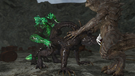 anal bodily_fluids butt cum erection fellatio feral genital_fluids genitals group group_sex male male/male oral outside penile penis poster sex spitroast threesome trio xkax fallout microsoft deathclaw lizard monster reptile scalie 16:9 3d_(artwork) digital_media_(artwork) hi_res source_filmmaker_(artwork) widescreen