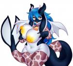 2018 animal_print anthro aquarius_(scalier) belly big_breasts big_nipples blue_hair breasts cetacean clothing cow_print cowbell dolphin dragon female hair hand_on_breast horn huge_breasts hybrid looking_at_viewer mammal marine mythological_creature mythological_scalie mythology nipples non-mammal_breasts oceanic_dolphin open_mouth orca overweight overweight_anthro overweight_female puffy_nipples raikissu scalie solo tail teeth thick_thighs tongue toothed_whale wide_hips wings yellow_nipples