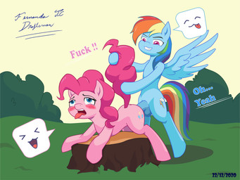 ahegao ambiguous_penetration animal_genitalia animal_penis balls blue_body blue_eyes blush bully butt crossgender cutie_mark doggystyle dominant dominant_male duo ears_up equine_genitalia equine_penis erection female feral from_behind_position garden genitals grass gripping_tail hair head_tuft hooves looking_pleasured male male/female painful_penetration penetration penis pink_blush pink_body pink_hair plant pose profanity public public_sex purple_eyes rainbow rough_sex sex smile stump tail text tongue tongue_out tuft wings fernandojcdraftsman friendship_is_magic hasbro my_little_pony mythology pinkie_pie_(mlp) rainbow_dash_(mlp) earth_pony equid equine horse mammal mythological_creature mythological_equine pegasus pony absurd_res colored digital_drawing_(artwork) digital_media_(artwork) english_text hi_res signature