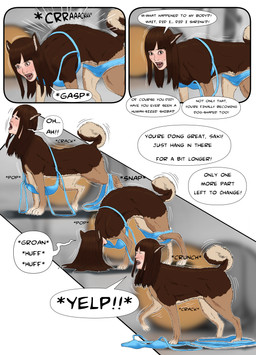 asian blue_clothing blue_underwear bra_removed brown_body brown_fur clothed clothing female feral forced fur group growth idol_group japanese panties panties_down partially_clothed red_ribbon serum shrinking size_transformation solo species_transformation text transformation underwear underwear_down undressing chuchumeco canid canine canis domestic_dog human mammal shiba_inu spitz absurd_res comic english_text hi_res