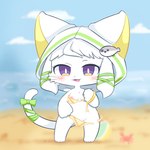 anthro beach breasts clothing female genitals innuendo nipples pussy solo swimwear colanukl cat_busters domestic_cat felid feline felis mammal game_(disambiguation) digital_media_(artwork)