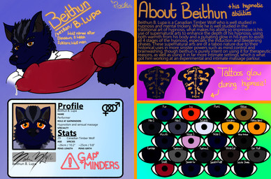 animal_genitalia animal_penis anthro back_tattoo blue_body blue_fur bodily_fluids canine_genitalia canine_penis clothed clothing employee fur genital_fluids genitals glowing hair hypnosis id_card knot leaking_precum logo looking_at_viewer male measurements mind_control mugshot penis precum profile sheath simple_background solo tattoo text pookashifts beithun_b._lupa canid canine canis mammal wolf absurd_res artist_name bust_portrait colored digital_drawing_(artwork) digital_media_(artwork) english_text hi_res model_sheet portrait signature