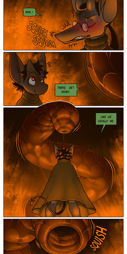 anal_prolapse anthro bodily_fluids dialogue duo eyewear female glasses hyper_prolapse internal male male/female male_prey prehensile_prolapse prolapse sweat tentacle_vore text vore james_howard patreon subscribestar aamon_2_(james_howard) aamonsmom_(james_howard) bat demon mammal absurd_res comic english_text hi_res url
