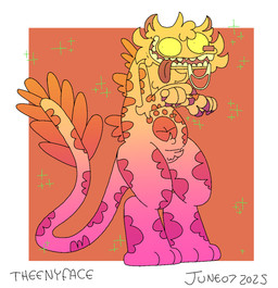 bodily_fluids claws digitigrade goofy_smile gradient long_tail male orange_body saliva solo sparkles tail tongue tongue_out yellow_eyes theenyface lonthion hi_res