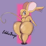 anthro butt female fur genitals glistening glistening_butt looking_at_viewer nude pussy simple_background smile solo wide_hips eddiebrije little_witch_academia studio_trigger atsuko_kagari mammal mouse murid murine rodent 1:1 absurd_res hi_res