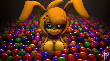 accessory anthro ball_pit big_breasts big_ears black_sclera blonde_hair blue_eyes bow_tie breasts buckteeth cleavage clothed clothing crossgender eyelashes female floppy_ears hair hair_accessory hairpin huge_breasts long_ears looking_at_viewer machine mtf_crossgender multicolored_body overalls short_hair smile solo teeth two_tone_body yellow_body ordinary_pictures cryptiacurves_(modeler) five_nights_at_freddy's fredina's_nightclub into_the_pit scottgames spring_bonnie_(fnaf) animatronic lagomorph leporid mammal rabbit robot 16:9 2025 3d_(artwork) digital_media_(artwork) hi_res source_filmmaker_(artwork) watermark widescreen