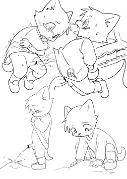 anthro balls bladder bladder_penetration bodily_fluids censor_bar genital_fluids genitals ineffective_censorship internal male male_peeing organs peeing penetration penis shota simple_background solo urethral urethral_penetration urine white_background young young_anthro young_male manmosu_marimo domestic_cat felid feline felis mammal 2019 censored monochrome