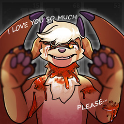 begging blood blood_drip blood_from_wound bodily_fluids chest_tuft crying declaration_of_love depth_of_field dialogue dripping ears_down female feral fur gore grimace hair horn looking_at_viewer messy_hair orange_eyes pained_expression paws pivoted_ears reaching_towards_viewer simple_background slit_throat solo tan_body tan_fur tears text tuft unusual_blood unusual_bodily_fluids wings wounded periodic mythology cobe_(periodic) dragon furred_dragon furred_scalie mythological_creature mythological_scalie scalie 1:1 english_text