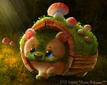 ambiguous_gender beady_eyes black_body blue_eyes duo feral fungus fur grass green_body green_fur humor log moss mushroom outside pink_body plant pun solo tan_body tan_fur text visual_pun walking whiskers wood piper_thibodeau elemental_creature eulipotyphlan flora_fauna hedgehog mammal 2017 2021 5:4 digital_media_(artwork) digital_painting_(artwork) painting_(artwork) url
