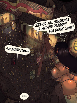 ambiguous_gender banner big_breasts black_hair bra breasts brown_clothing brown_gloves brown_handwear building butt clothing crowd dialogue ear_piercing ear_ring female freckled_butt freckles gloves group hair handwear huge_breasts humanoid_pointy_ears legwear medieval_architecture not_furry outside piercing pointy_ears ring_piercing speech_bubble text thigh_highs thong timber_framed_architecture underwear urban white_clothing white_legwear white_thigh_highs rapscallion vice_and_violence ynasi_(rapscallion) elf humanoid 2025 english_text hi_res