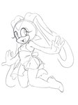 anthro bulge clothing dress gown gynomorph intersex long_ears nipples_visible_through_clothing smile solo tail young young_gynomorph young_intersex kaitopitoo sega sonic_the_hedgehog_(series) cream_the_rabbit lagomorph leporid mammal rabbit absurd_res hi_res sketch