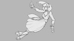 anthro breasts clothing dress female solo torn_clothing watsup changeling_tale jessie_(changeling_tale) canid canine canis mammal wolf 16:9 2022 digital_drawing_(artwork) digital_media_(artwork) greyscale monochrome widescreen