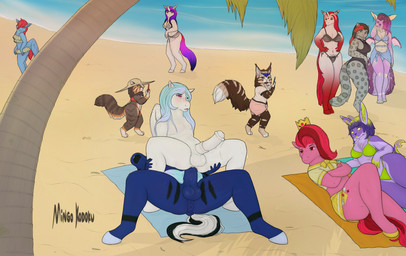 anal anal_penetration animal_genitalia animal_penis anthro anus balls beach blue_body blue_fur brown_body brown_fur cat_tail duo equine_anus equine_genitalia equine_penis female femboy fur gay_in_front_of_girls genitals looking_pleasured male male/male male_penetrated male_penetrating male_penetrating_male penetration penile penile_penetration penis penis_in_ass pink_body pink_fur public public_sex puffy_anus read_fur sex mingo_kodoku mingo_kodoku_(character) shabaco bat canid canine domestic_cat equid equine felid feline felis fennec_fox fox hybrid lagomorph leporid maine_coon mammal pallas's_cat pantherine rabbit snow_leopard true_fox hi_res