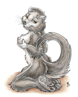 3_toes 4_fingers anthro bedroom_eyes belly big_breasts biped black_body black_claws black_fur black_nose black_tail breasts butt claws feet female fingers fur grey_body grey_fur half-closed_eyes holding_breast humanoid_hands kneeling long_tail looking_back multicolored_body multicolored_eyes multicolored_fur narrowed_eyes nipples nude open_mouth open_smile orange_eyes pink_nipples plantigrade rear_view seductive simple_background slightly_chubby smile snout soles solo tail toe_claws toes two_tone_body two_tone_eyes two_tone_fur whiskers white_background yellow_eyes flinters binturong mammal viverrid 2015 colored_pencil_(artwork) full-length_portrait graphite_(artwork) hi_res mixed_media portrait signature traditional_media_(artwork)