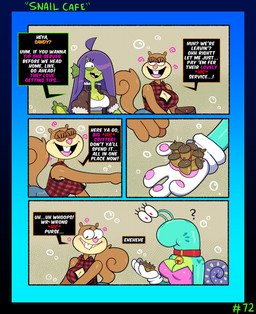 acorn anthro bell bell_collar buckteeth cafe cat_cafe cat_gloves cleavage_cutout clothed clothed_anthro clothed_female clothing collar confusion cutout drunk duo ear_fins eyelashes female female/female fin food fruit gloves group hair hair_over_eye handwear jacket jacket_vest long_hair nut_(fruit) plant red_eyes smile squirrel_tail substance_intoxication teeth topwear trio underwater vest water somescrub nickelodeon spongebob_squarepants eelie_applebottom sandy_cheeks aquatic eastern_grey_squirrel eel fish gastropod grey_squirrel mammal mollusk rodent sciurid snail tree_squirrel absurd_res hi_res