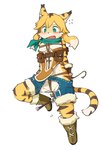 anthro arms_tied bdsm blush bondage bound breasts clothed clothing female female_anthro kemono no_underwear restraints rope rope_bondage rope_harness solo tomato27204917 cygames world_flipper mia_(world_flipper) felid mammal pantherine tiger hi_res