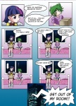 alternate_species bed bow_(feature) bow_tie clothed clothing comic dialogue english_text equid female friendship_is_magic furniture green_eyes green_hair hair hasbro hi_res human humanized mammal mauroz multicolored_hair my_little_pony night purple_eyes purple_hair school_uniform spike_(mlp) text twilight_sparkle_(mlp) two_tone_hair uniform