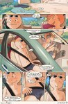 car driving male male/male public text vehicle conditional_dnp funkybun finn_(funkybun) nick_(funkybun) felid feline lizard mammal reptile scalie serval comic english_text hi_res