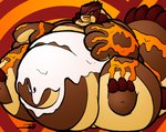 anthro belly big_belly big_breasts big_butt breasts butt food food_creature generation_3_pokemon groudon hi_res huge_belly huge_breasts huge_butt hungry hyper hyper_belly legendary_pokemon neoclassical_succubus nintendo obese overweight pokemon pokemon_(species) shinamon_roar_(neoclassical_succubus) thick_thighs