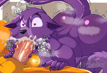 anthro anthro_on_anthro anthro_penetrated anthro_penetrating anthro_penetrating_anthro anthro_penetrating_male balls big_butt big_penis bodily_fluids butt claws cum cum_in_mouth cum_inside duo ejaculation erection fellatio fur genital_fluids genitals heart_eyes heart_symbol humanoid_genitalia humanoid_penis male male/male male_on_anthro male_penetrated male_penetrating male_penetrating_anthro male_penetrating_male musk nude oral oral_penetration orange_body penetration penile penile_penetration penis pink_genitals pink_penis purple_body purple_fur sex sweat sweaty_butt tail vein veiny_penis yellow_body yellow_genitals tocatao mob_entertainment poppy_playtime smiling_critters catnap_(poppy_playtime) dogday_(poppy_playtime) canid canine canis domestic_cat felid feline felis mammal wolf absurd_res hi_res