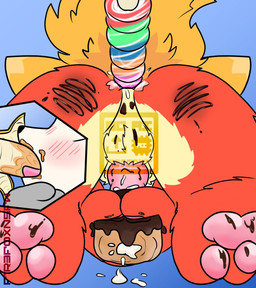 anal anal_penetration anthro banana banana_in_mouth blush blush_lines candy chocolate chocolate_on_butt chocolate_on_paws chocolate_on_penis chocolate_syrup dessert doughnut doughnut_fucking eclair feet food food_fetish food_insertion food_play foot_focus fruit holding_chin holding_doughnut improvised_sex_toy kemono lollipop lollipop_in_ass male oral pastry pawpads paws peanut_butter penetration plant rear_view solo syrup_on_body f1r3f0xnsfw firefox_(djseb1001) canid canine fox mammal digital_drawing_(artwork) digital_media_(artwork) hi_res