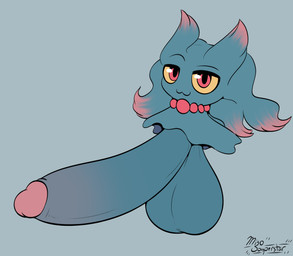 balls big_balls big_penis blue_background blue_balls blue_hair blue_penis erection eyebrows floating genitals glans hair huge_balls huge_penis humanoid_genitalia humanoid_penis hyper hyper_balls hyper_genitalia hyper_penis looking_at_viewer male monotone_background penis pink_glans pink_hair pupils raised_eyebrow red_eyes simple_background smile solo yellow_sclera miso_souperstar nintendo pokemon generation_2_pokemon ghost misdreavus pokemon_(species) spirit 2023 absurd_res digital_media_(artwork) hi_res