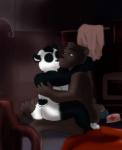 2018 after_sex anthro bear breast_grab breasts brown_bear butt cuddling digital_media_(artwork) duo eyes_closed female fur giant_panda grizzly_bear hand_on_breast hand_on_butt hi_res male male/female mammal missebony naturally_censored nude nurse romantic romantic_couple side_boob smile ursine