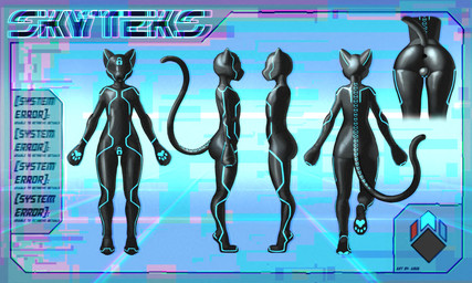 ambiguous_gender anthro artifact bdsm bdsm_outfit bdsm_suit biped black_body black_clothing black_face black_gloves black_handwear black_mittens black_skinsuit blinded blue_lines bondage_gear bondage_gloves bulge cat_tail chastity_bulge chastity_device clothing drone drone_helmet dronehood dronesuit dronification ear_markings ears_up feet femboy floor footwear gag gagged gloves glowing glowing_ear_tips glowing_ears glowing_markings glowing_pawpads glowing_paws handwear latex latex_body latex_clothing latex_gloves latex_handwear latex_skin latex_skinsuit living_sex_toy lock lock_bulge lock_symbol locked male markings mittens multicolored_body multicolored_clothing multicolored_skin multicolored_skinsuit multicolored_tail null_bulge nullification pawpads paws petplay pose raised_tail roleplay shoes shoes_on silicone simple_background skinsuit solo standing submissive submissive_male swinging_tail tail tail_markings text thick_thighs tight_clothing transformation tron_lines wearing_chastity_device abug skyteks felid feline humanoid mammal 5:3 adversarial_noise artist_name chromatic_aberration digital_drawing_(artwork) digital_media_(artwork) english_text hi_res model_sheet portrait shaded signature nonbinary_(lore)