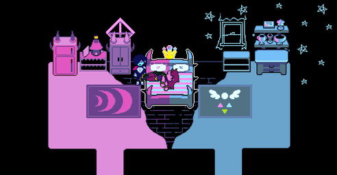 anthro anthro_penetrated bodily_fluids cum cum_in_vagina cum_inside dialogue duo female female_on_human female_penetrated freckled_face freckles genital_fluids human_penetrating_female male male/female male_penetrating male_penetrating_female orgasm penetration penile penile_penetration penis_in_vagina sex sprite sprite_animation sprite_art text vaginal vaginal_penetration bladedbard deltarune undertale_(series) kris_dreemurr susie_(deltarune) human mammal animated digital_media_(artwork) hi_res pixel_(artwork) pixel_animation