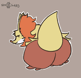 anthro big_butt butt female fur huge_butt hyper hyper_butt inner_ear_fluff looking_at_viewer monotone_background red_body red_fur shaking_butt simple_background solo tuft yellow_body yellow_fur nooxgard among_us_twerk nintendo pokemon crescera delphox generation_6_pokemon pokemon_(species) 2d_animation animated animated_gif frame_by_frame meme short_playtime signature