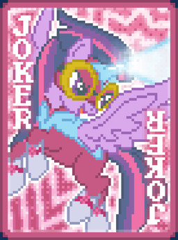 boots card clothing eyewear female feral footwear goggles horn joker_(playing_card) magic playing_card shoes solo superhero_costume wings jaye_(artist) balatro friendship_is_magic hasbro my_little_pony mythology masked_matter-horn_(mlp) power_ponies_(mlp) twilight_sparkle_(mlp) equid equine mammal mythological_creature mythological_equine winged_unicorn