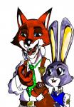 anthro duo female male predetor_city wolfport jinksa disney zootopia judy_hopps nick_wilde canid canine fox lagomorph leporid mammal rabbit red_fox true_fox