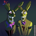 anthro bow_(feature) duo grey_background looking_at_viewer looking_down male open_mouth open_smile simple_background smile solo teeth wire mechtal five_nights_at_freddy's five_nights_at_freddy's_3 scottgames springtrap_(fnaf) lagomorph leporid mammal rabbit 1:1 2024 absurd_res digital_media_(artwork) hi_res