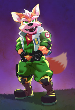 anthro boots clothing footwear grass green_eyes green_jumpsuit male plant red_scarf scarf shoes simple_background solo heffy038 nintendo star_fox fox_mccloud canid canine fox mammal hi_res