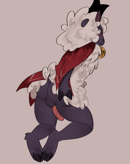 2_fingers 2_toes anthro backsack balls bell biped black_body black_fur bovid_horn cape caprine_horn clothing feet fingers floating fur genitals hand_on_butt hooved_fingers hooves horn humanoid_genitalia humanoid_penis looking_at_viewer male multicolored_body multicolored_fur neck_bell neck_tuft penis red_cape red_clothing scut_tail short_tail smile snout solo tail thick_thighs toes tuft two_tone_body two_tone_fur unguligrade white_body white_fur wool_(fur) sixforfivepound cult_of_the_lamb massive_monster_(studio) lamb_(cult_of_the_lamb) red_crown_(cult_of_the_lamb) bovid caprine mammal sheep full-length_portrait hi_res portrait