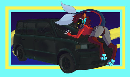 anthro car female genitals machine paws solo vehicle vulva vicproto toyota victoria_[vicproto] protogen 5:3 absurd_res hi_res