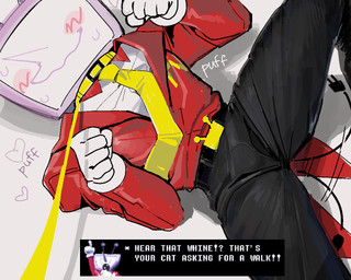 cable_tail clothed clothing collar electronics for_a_head leash male not_furry screen screen_face solo suit tail tail_motion tailwag television text asd1565326 deltarune undertale_(series) tenna_(deltarune) darkner humanoid object_head screen_head tv_head 5:4 english_text