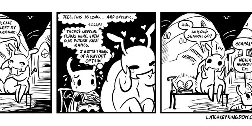 2_horns 3_panel_comic ambiguous_gender antennae_(anatomy) bench biped black_body black_eyes black_text bodily_fluids cloak clothing dialogue duo exclamation_point eyebrows eyes_closed heart_symbol holding_object holding_paper holidays horn inner_monologue looking_at_another on_bench paper question_mark sitting sitting_on_bench speech_bubble sweat sweatdrop talking_to_another text thinking p5ych hollow_knight_(franchise) team_cherry valentine's_day bretta_(hollow_knight) the_knight_(hollow_knight) arthropod beetle insect vessel_(species) artist_name black_and_white comic english_text monochrome url female_(lore)