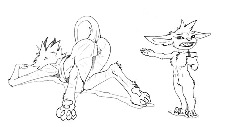 anthro anus ass_up bottomless bottomless_anthro bottomless_female butt cellphone clothed clothing duo electronics feet female fingers fur genitals hair holding_cellphone holding_object holding_phone holding_smartphone horn nude open_mouth pawpads phone raised_tail shirt simple_background smartphone spread_legs spreading standing tail tank_top toes topwear vulva zafara_(artist) fate_(zafara) taski_(zafara) alien bovid caprine caprine_demon demon evros goat goat_demon mammal digital_media_(artwork) hi_res monochrome sketch