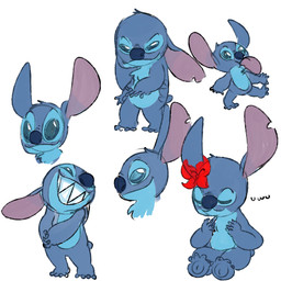 4_toes 5_fingers blue_body blue_eyes blue_fur blue_nose chest_tuft ears_down eyes_closed feet fingers flower fur grin hands_together head_tuft looking_at_viewer narrowed_eyes notched_ear pivoted_ears plant silly simple_background sitting small_tail smile solo squint standing tail toes tongue tongue_out tuft uwu white_background artseniccatnip disney lilo_and_stitch stitch_(lilo_and_stitch) alien experiment_(lilo_and_stitch) 1:1 2015 hi_res multiple_images