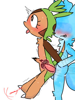 animal_genitalia animal_penis anthro anthro_on_anthro anthro_penetrated anthro_penetrating anthro_penetrating_anthro anthrofied balls blue_body blue_ears blue_fur blue_tail blush bodily_fluids brown_body brown_eyes brown_fur dipstick_tail duo eyelashes female female_penetrated flat_chested from_behind_position fur genitals green_body green_fur green_tail grin looking_up male male/female male_penetrating male_penetrating_female markings multicolored_body multicolored_fur nipples nude nude_anthro nude_female nude_male open_mouth penetration penile penile_penetration penis penis_in_vagina pink_nipples pokemorph sex shaking side_view simple_background smile sweat tail tail_markings tan_body tan_fur tan_tail_tip tears tongue tongue_out vaginal vaginal_penetration white_background x-ray_view young young_anthro young_female young_male young_on_young young_penetrated young_penetrating conditional_dnp xammyxx nintendo pokemon zack_(xammyxx) canid canine chespin fox generation_6_pokemon mammal pokemon_(species) 2026 3:4 digital_media_(artwork) hi_res ibispaint_(artwork) shaded signature watermark