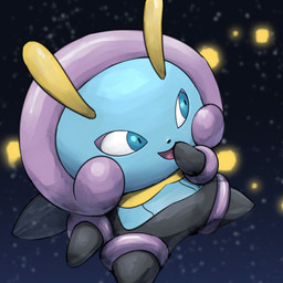 ambiguous_anthro ambiguous_gender antennae_(anatomy) anthro back_wings biped black_body black_exoskeleton black_nose blue_body blue_exoskeleton blue_eyes covering covering_mouth exoskeleton featureless_arms featureless_legs flying insect_wings multicolored_body multicolored_exoskeleton night open_mouth open_smile outside pink_tongue pupils purple_body purple_exoskeleton semi-anthro sky smile solo star starry_sky tongue translucent translucent_wings wings yellow_antennae yellow_body yellow_exoskeleton spicyichizo nintendo pokemon ambient_arthropod ambient_firefly ambient_insect arthropod generation_3_pokemon illumise insect pokemon_(species) 1:1 2026 absurd_res hi_res