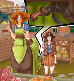 animal_genitalia animal_penis balls bottomwear brown_body brown_fur clothing dress duo equine_genitalia equine_penis female food freckles fur genitals gynomorph gynomorph/female hair hair_bun hat headgear headwear hooves intersex intersex/female jacket larger_gynomorph larger_intersex looking_at_viewer meat penis public_erection sex size_difference skirt smaller_female stealth_sex stealth_tailjob tail tail_around_penis tail_fetish tail_play tail_sex tailjob text topwear vein veiny_penis zuckergelee european_mythology greek_mythology mythology centaur equid equid_taur humanoid humanoid_taur mammal mammal_taur taur 2025 english_text hi_res