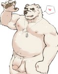 anthro balls belly blush genitals heart_symbol humanoid_genitalia humanoid_hands humanoid_penis kemono male moobs nipples overweight overweight_male penis scar solo hagom bear mammal 2023 hi_res