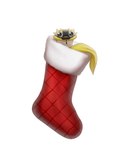 black_body black_scales blep christmas_stocking female feral forked_tongue holidays scales simple_background solo tongue tongue_out white_background wide_eyed yellow_body yellow_scales derek_hetrick christmas cornflakes_(derek_hetrick) elapid_(snake) reptile scalie sea_snake snake 2024 5:6 hi_res