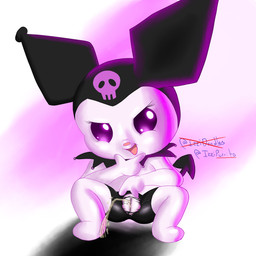 anthro big_ears bodily_fluids bottomwear clothing crotchless_clothing crouching female finger_gun fool's_hat genital_fluids genitals gesture hand_gesture hat headgear headwear kemono legwear loli omorashi peeing pubic_mound shorts simple_background skull_accessory solo spade_tail spandex spandex_shorts spread_legs spreading squatting_pose tail tight_bottomwear tight_clothing tight_shorts torn_bottomwear torn_clothing torn_legwear urine v_sign vulva wetting white_body young young_anthro young_female izzipurrito onegai_my_melody sanrio kuromi demon lagomorph leporid mammal rabbit 1:1 absurd_res hi_res